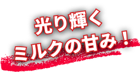 光り輝くミルクの甘み！